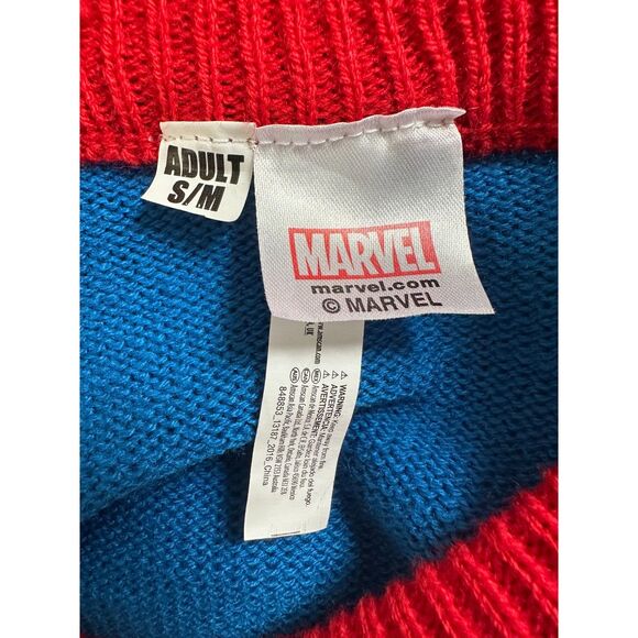 Marvel Captain America Ugly Sweater Star Holiday Pullover Adult size Small - Picture 3 of 6